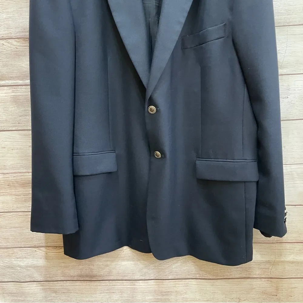 STAFFORD WOOL‎ BLEND BLAZER IN NAVY BLUE